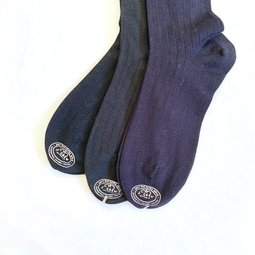 J Crew Men’s Dress Socks 3 Total (1 Blue, 2 Black)